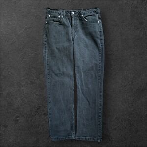 Levi's 514 Jeans Mens Tag 33x30 Black Drak Wash Straight Fit Jeans Faded Pants